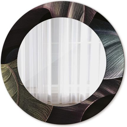 Tulup Lustro dekoracyjne okrągłe Ciemne tropikalne liście 50cm (LSDOP00298)