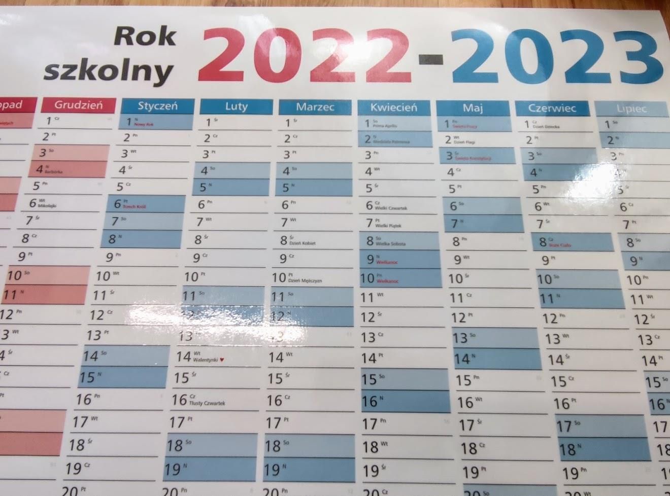 Planowakipl Planer Kalendarz Szkolny Suchościeralny A1 Na Rok 202324 84x59cm Z Mocowaniem 2059