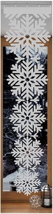 Panel Świąteczny Firana Gotowa 145x37 śnieżynka