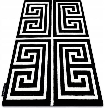 Dywan czarny/ biały grecki gładki 160x220 cm