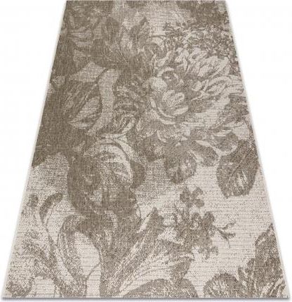 Dywan Sznurkowy Sizal kwiaty beżowy 60x110