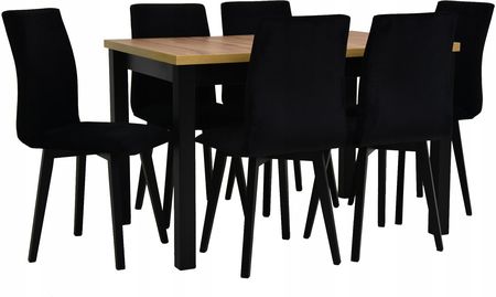 Stół rozkładany 80x120/150 6 krzeseł Luna