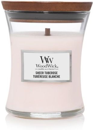 Świeca średnia Woodwick sojowa-275g Sheer Tuberose