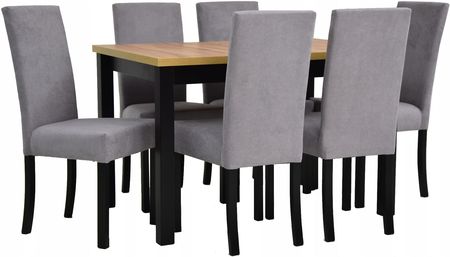 Stół rozkładany 80x120/150 6 krzeseł Roma