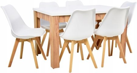 6x krzesło Skandynawskie +stół 80x120/160 Craft