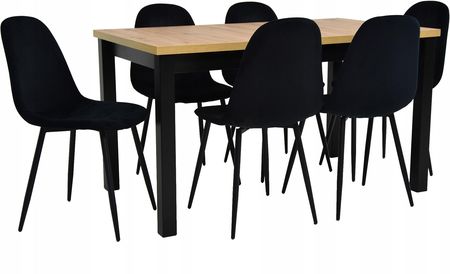 6 krzeseł welurowe IK-04 Stół 80x140/180 Artisan
