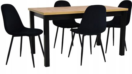 4 krzesła welurowe IK-04 Stół 80x140/180 Artisan