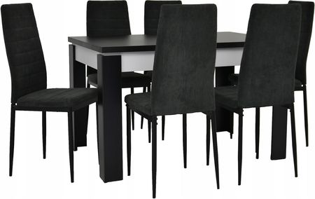6 krzeseł Sztruks i Stół 80x120/160