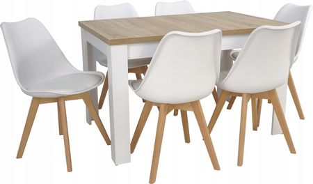 Komplet 6x krzesła Skandynawskie stół rozkładany