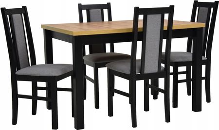 4 krzesła drewniane stół rozkładany 80x120/150
