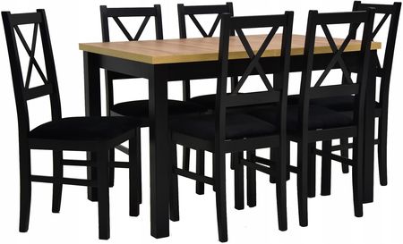 6 krzeseł z krzyżem stół rozkładany 80x120/150