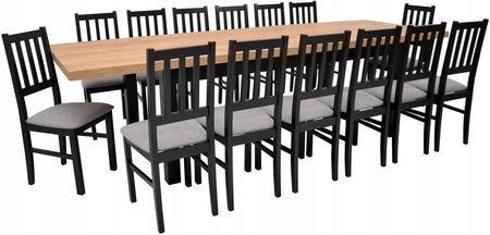 14 krzeseł drewnianych i stół 100x200/300 Craft