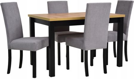 Stół rozkładany 80x120/150 4 krzesła Roma