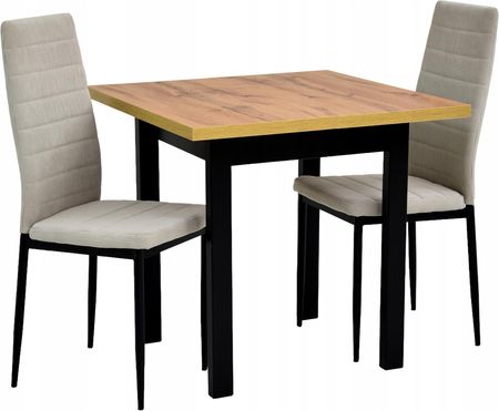 Zestaw stół 80x80 cm rozkładany i 2 krzesła