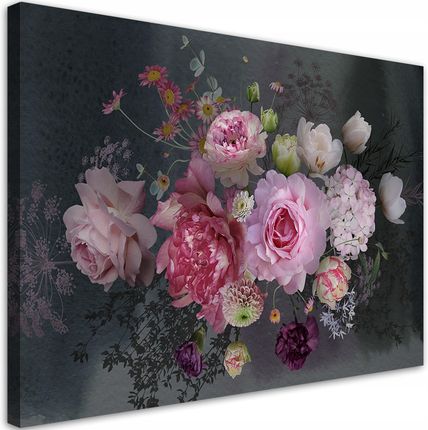 Obraz Na Płótnie Bukiet kwiatów vintage 120x80