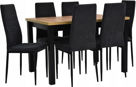 6 krzeseł sztruksowych +Stół rozkładany 80x120/150