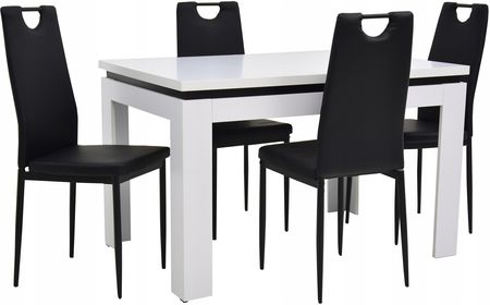 4 krzesła stół rozkładany 80x120/160 cm