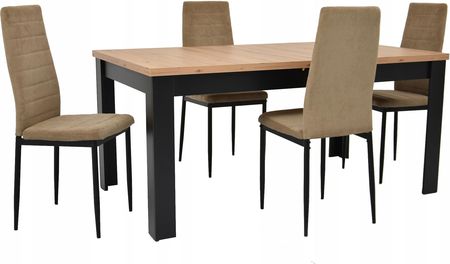 4 krzesła sztruksowe Stół 90x160/200 Wybór Kolorów