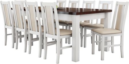 Biały zestaw stół 100x200x290 10 krzeseł