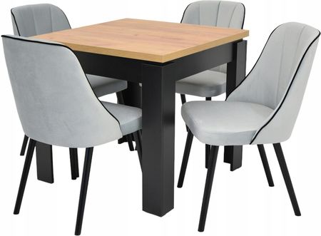 Mały stół 90x90 cm i 4 krzesła zestaw do salonu