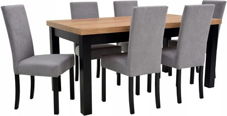 Komplet 6 krzeseł stół 100x200/300 cm Craft