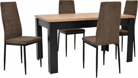 4 krzesła sztruksowe Stół 80x140/180 Wybór Kolorów