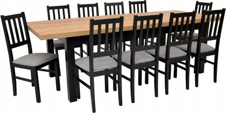 10 krzeseł drewnianych i stół 100x200/300 Craft