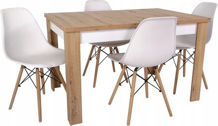 4 krzesła Skandynawskie i stół 80x120/160 cm