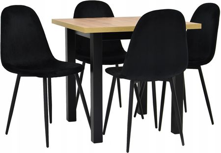 Stół 80x80/160 cm Wotan i 4 krzesła welurowe