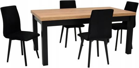 Stół 90x170/250cm i 4 krzesła tapicerowane