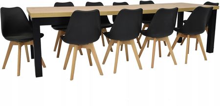 10krzeseł Skandynawskich rozkładany stół 90x90/290
