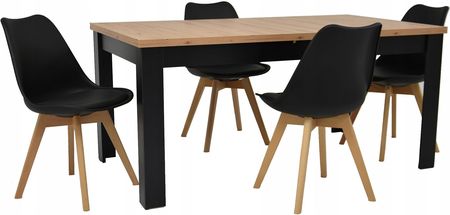 Stół 90x160/200 Artisan i 4 krzesła skandynawskie