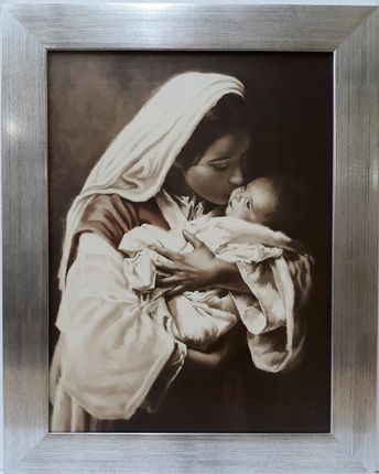 Święty Obraz 40X50 Matka Boża Boska Karmiąca Sepia
