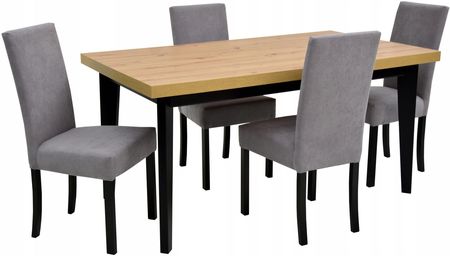 Stół 90x160/210 cm i 4 krzesła Inne Obicia