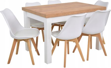 6 krzeseł skandynawskie stół 80x120/160 Craft