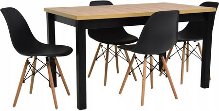 Stół 80x140/180 Artisan 4 krzesła skandynawskie