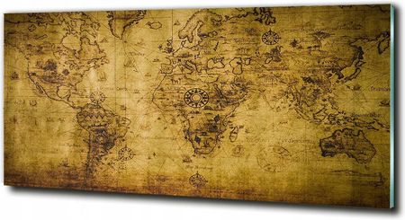 Obraz szklany do salonu duży Stara mapa świata