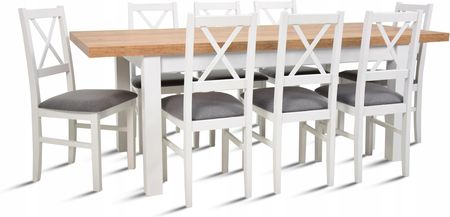 Stół drewniany rozkładany 90x160/210 8 krzeseł