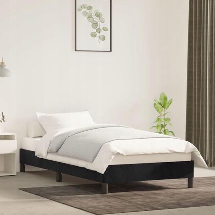 Rama łóżka, czarna, 80 x 200 cm, tapicerowana aksa