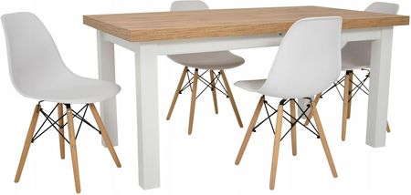 4 krzesła skandynawskie Stół 90x16/240 Wotan