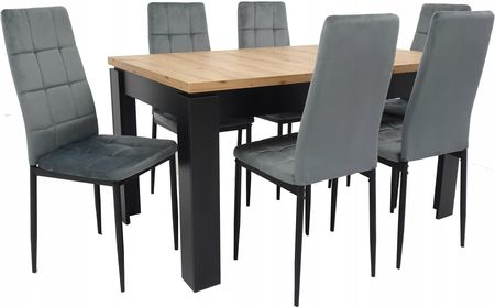 Rozkładany stół Artisan i 6 x Tapicerowane krzesła