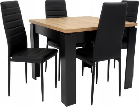 Komplet 4 krzesła Eko i stół 90x90 cm Artisan