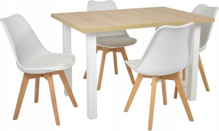 4 krzesła skandynawskie i stół 80x80/160 cm