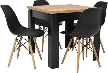 Stół 80x80 cm Craft 4 krzesła Sl skandynawskie