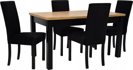 Zestaw Stół 80x140/240 cm 4 krzesła do salonu