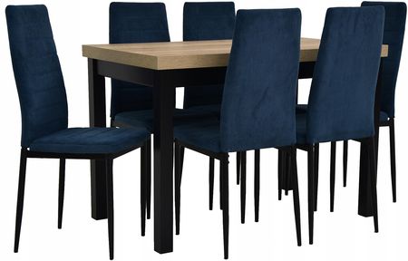 6 krzeseł sztruksowe Stół 70x120 Wybór Kolorów