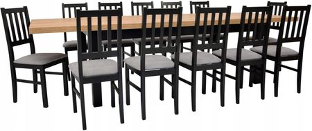 12 krzeseł drewnianych i stół 100x200/300 Craft
