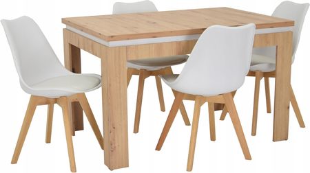 Komplet 4 krzeseł stół 80x120/160 cm artisan