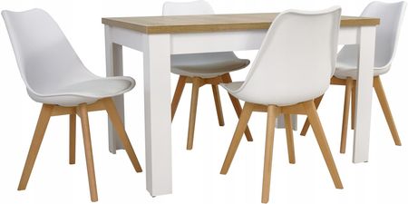 Skandynawski Zestaw 4 krzesła stół 80x120/160 cm