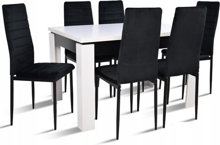 Stół rozkładany 80x120/160 6 krzeseł do jadalni
